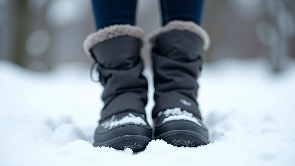 Alpine insulated winter boots in charcoal, displayed against snowy backdrop showing full boot construction and waterproof membrane